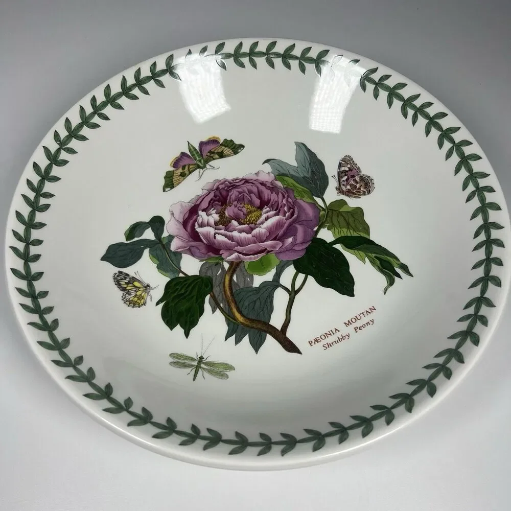 The Botanic Garden large bowl Pasta Fruit Bowl Serving Bowl Paeonia Peony 10.25